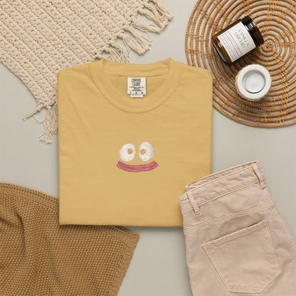 Happy Breakfast Tee | Smiley Egg & Bacon Graphic T-Shirt