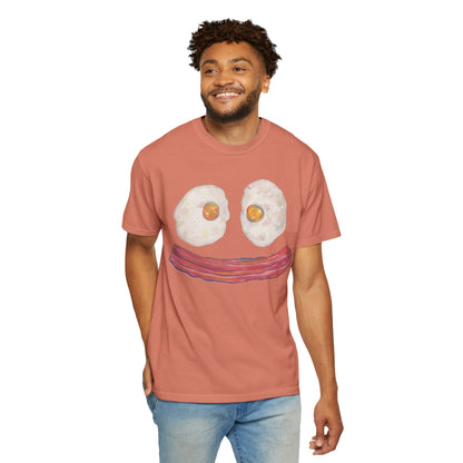 BIG Happy Breakfast Tee | Smiley Egg & Bacon Graphic T-Shirt