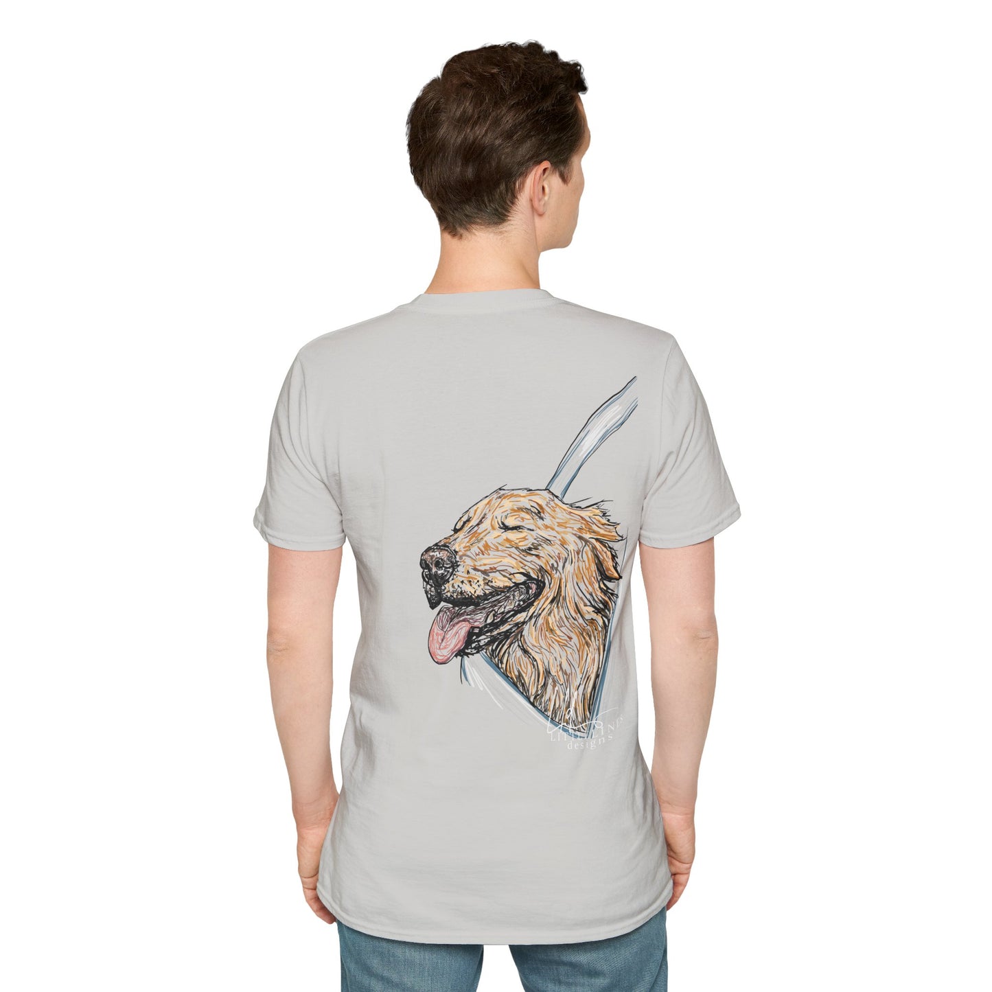 Happy Golden Retriever dog Window | Happy Window collection | LittleLinesdesigns