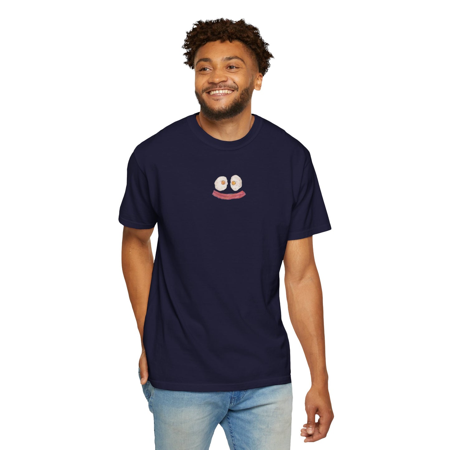 Happy Breakfast Tee | Smiley Egg & Bacon Graphic T-Shirt