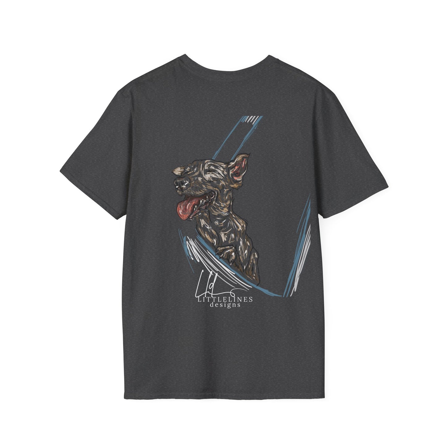 Happy Terrier dog T-shirt | Happy Dog Window collection | LittleLinesdesigns