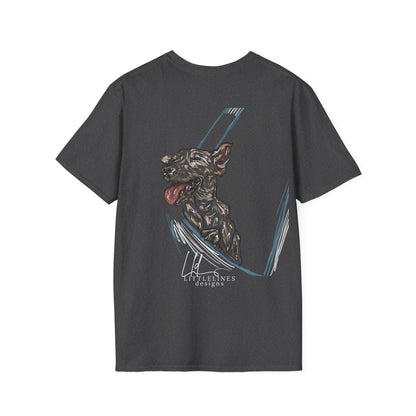 Happy Terrier dog T-shirt | Happy Dog Window collection | LittleLinesdesigns