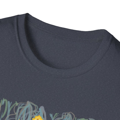 Hand drawn flower seagrasses T-shirt | "Surrounds" Floral Landscape collection | LittleLinesdesigns