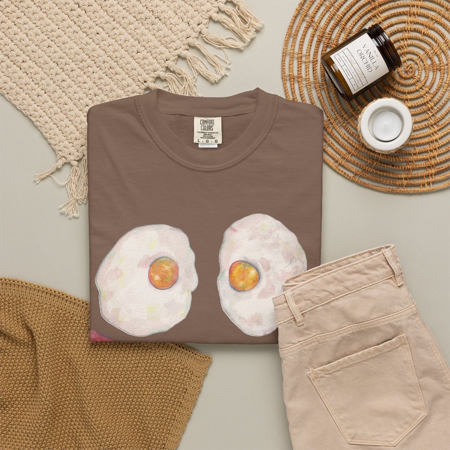 BIG Happy Breakfast Tee | Smiley Egg & Bacon Graphic T-Shirt
