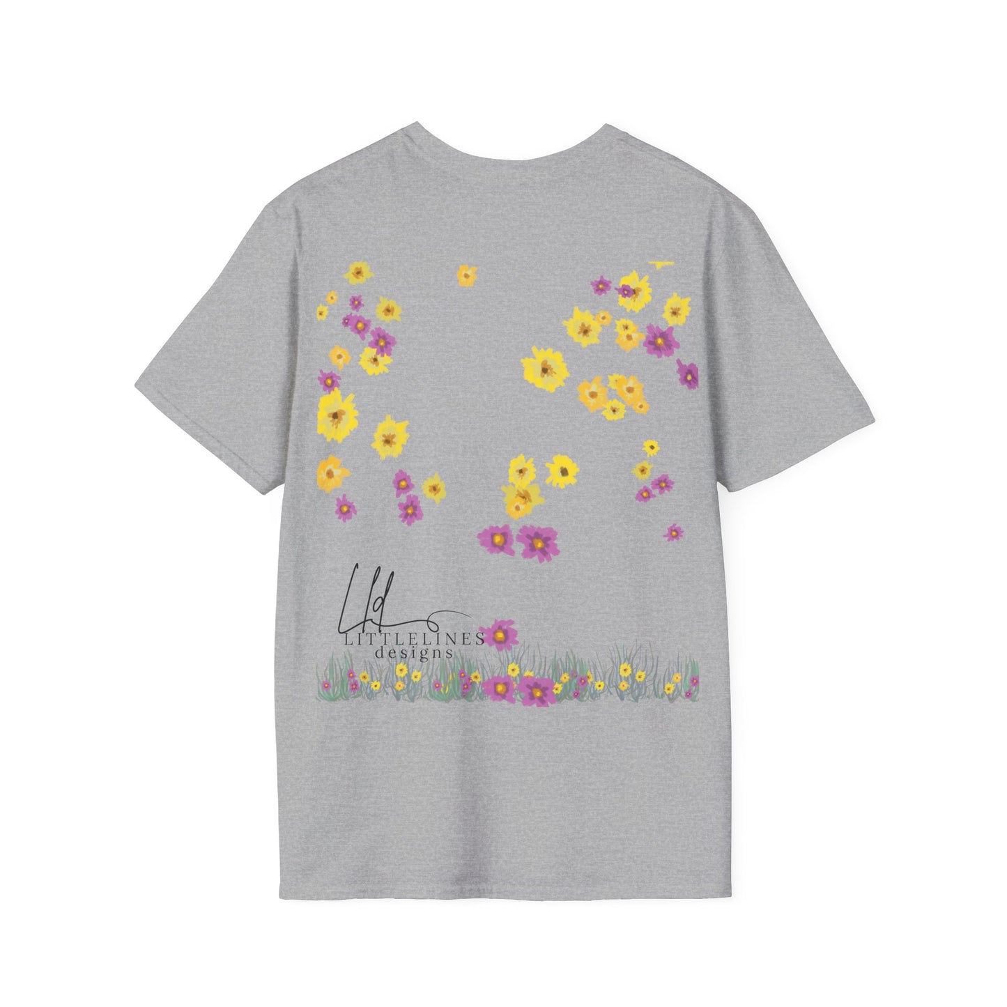 Hand drawn flower seagrasses T-shirt | "Surrounds" Floral Landscape collection | LittleLinesdesigns