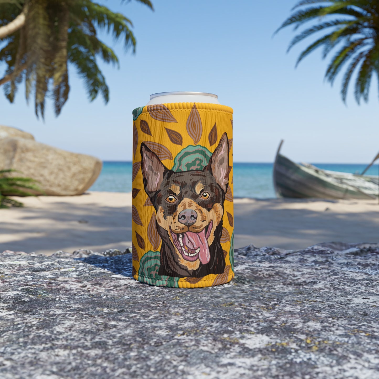 Kelpie dog stubby cooler | Bud Stubs Floral collection | LittleLinesdesigns