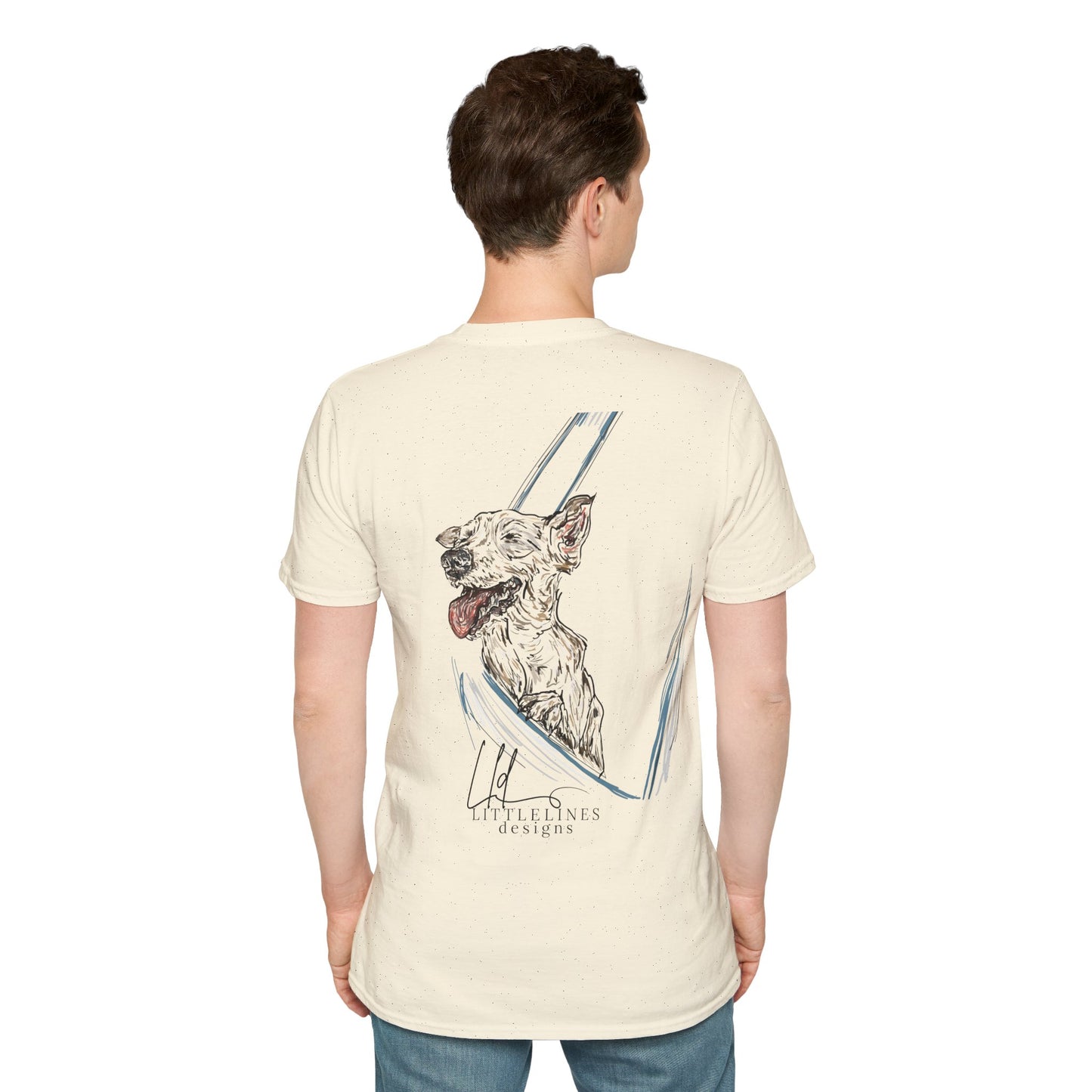 Happy Terrier dog T-shirt | Happy Dog Window collection | LittleLinesdesigns