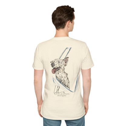 Happy Terrier dog T-shirt | Happy Dog Window collection | LittleLinesdesigns