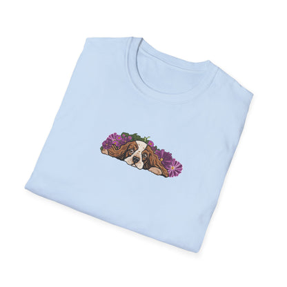 Cavalier Dog T-shirt | Floral Ocean Sea Grasses | LittleLinesdesigns
