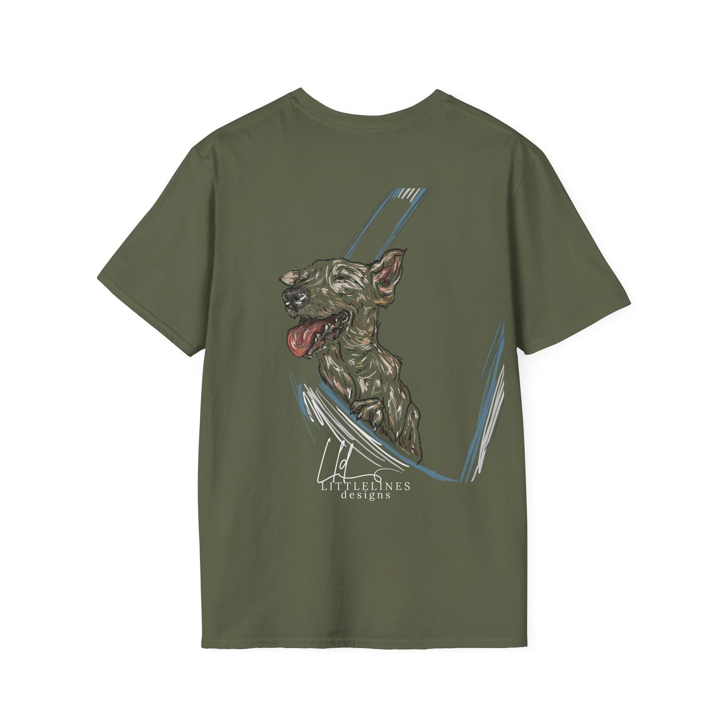 Happy Terrier dog T-shirt | Happy Dog Window collection | LittleLinesdesigns