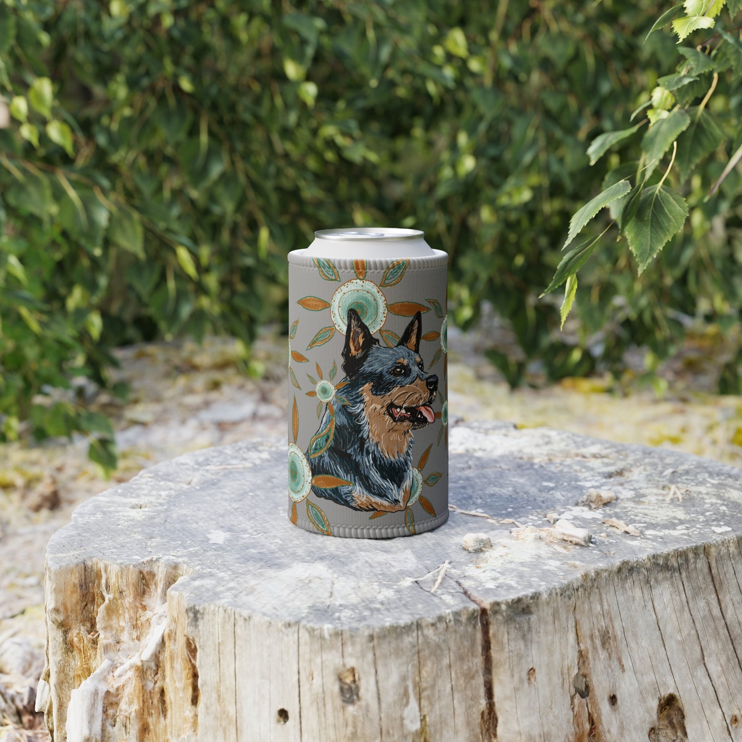 Blue Heeler Stubby Cooler | Budstub floral collection | LittleLinesdesigns