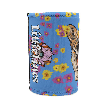 Corgi Dog Stubby cooler | Budstubs Floral collection | LittleLinesdesigns