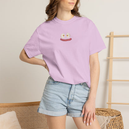 Happy Breakfast Tee | Smiley Egg & Bacon Graphic T-Shirt