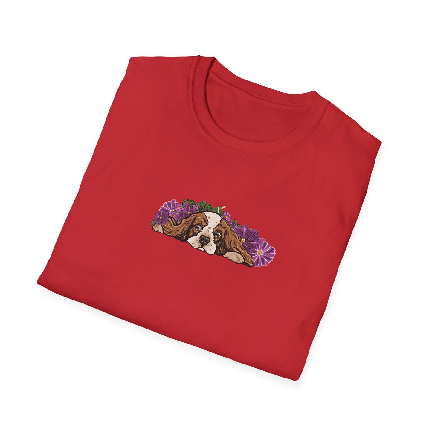 Cavalier Dog T-shirt | Floral Ocean Sea Grasses | LittleLinesdesigns