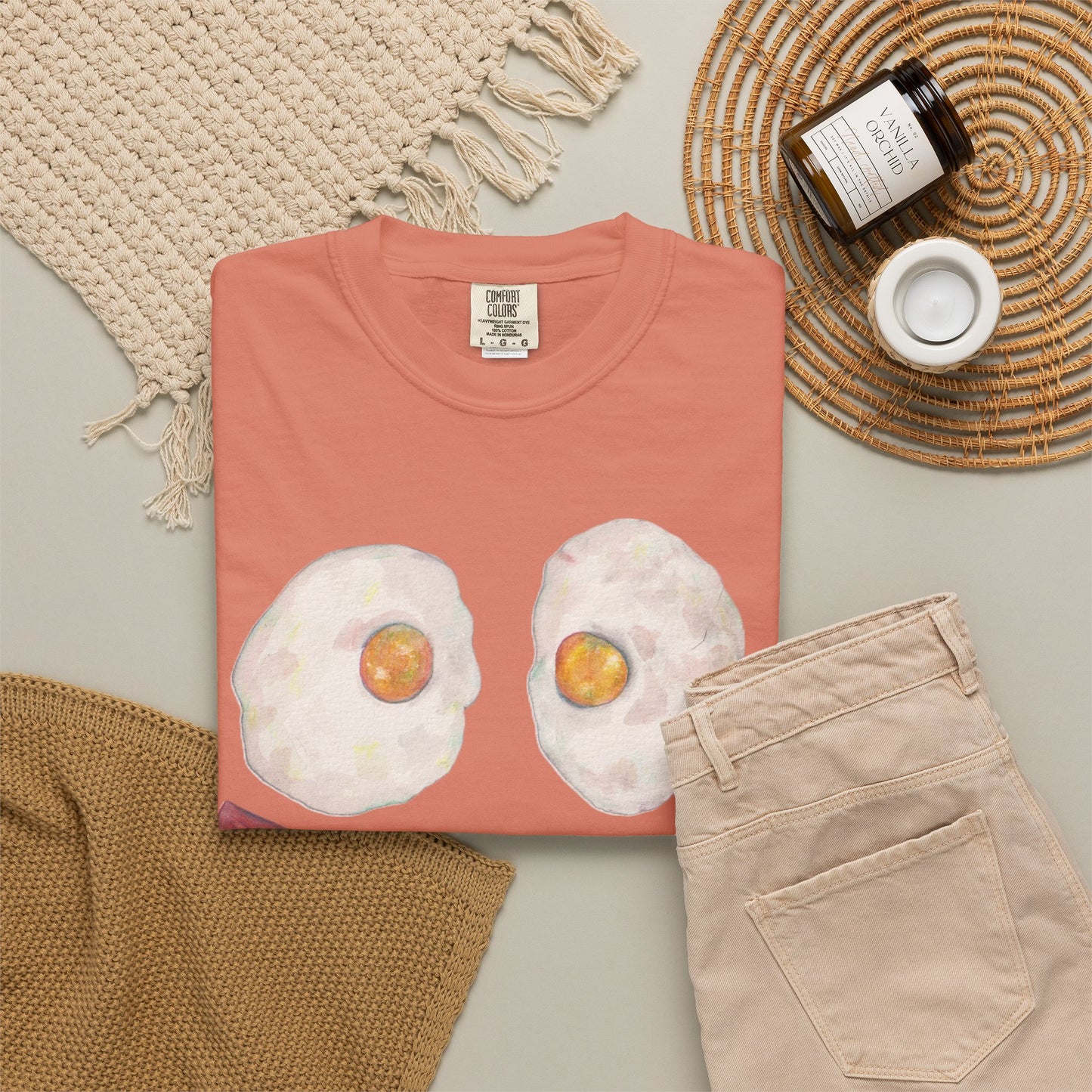 BIG Happy Breakfast Tee | Smiley Egg & Bacon Graphic T-Shirt