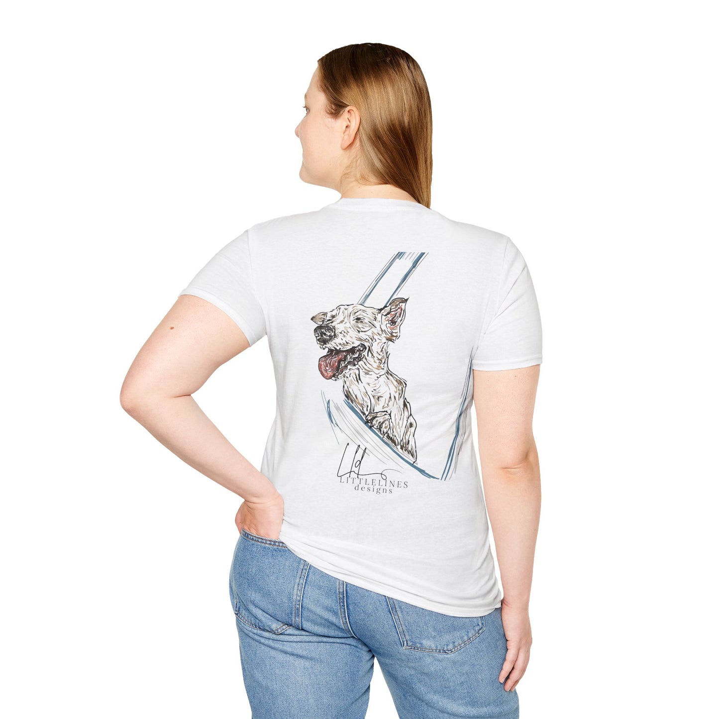 Happy Terrier dog T-shirt | Happy Dog Window collection | LittleLinesdesigns