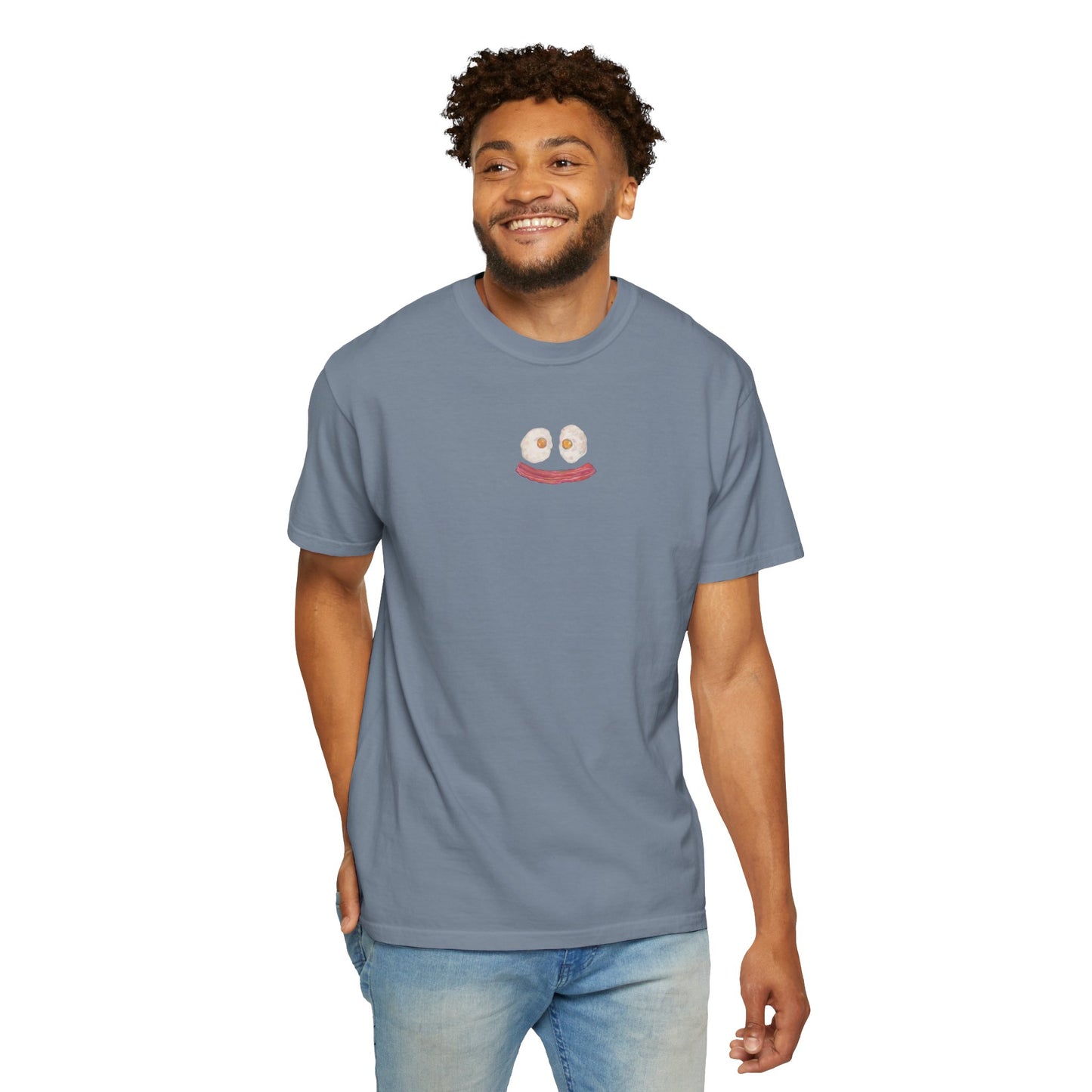 Happy Breakfast Tee | Smiley Egg & Bacon Graphic T-Shirt