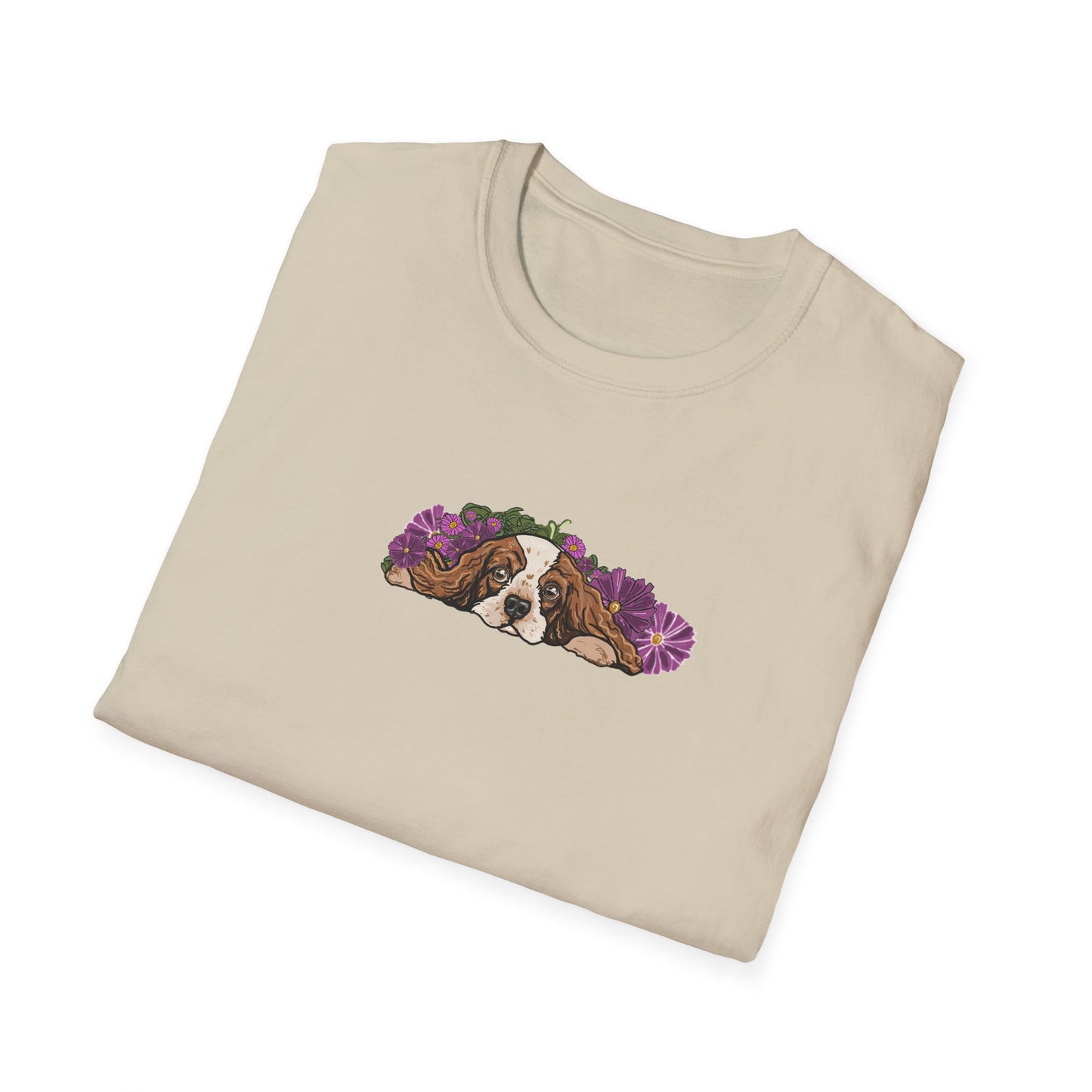Cavalier Dog T-shirt | Floral Ocean Sea Grasses | LittleLinesdesigns