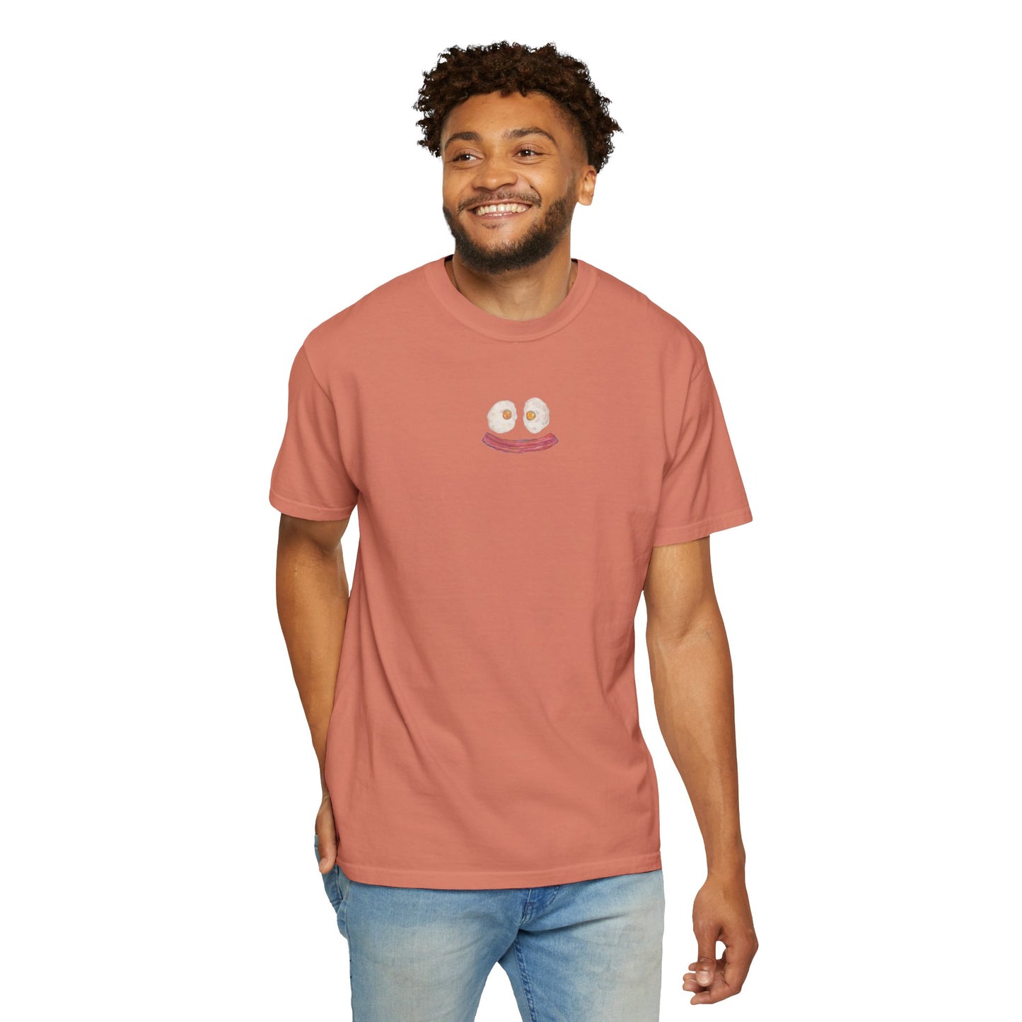 Happy Breakfast Tee | Smiley Egg & Bacon Graphic T-Shirt