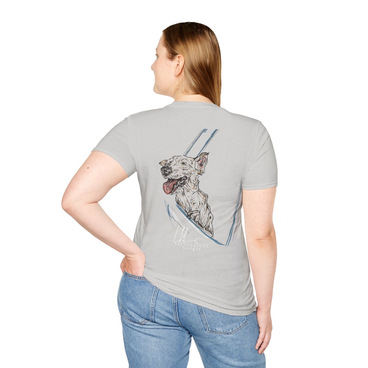 Happy Terrier dog T-shirt | Happy Dog Window collection | LittleLinesdesigns