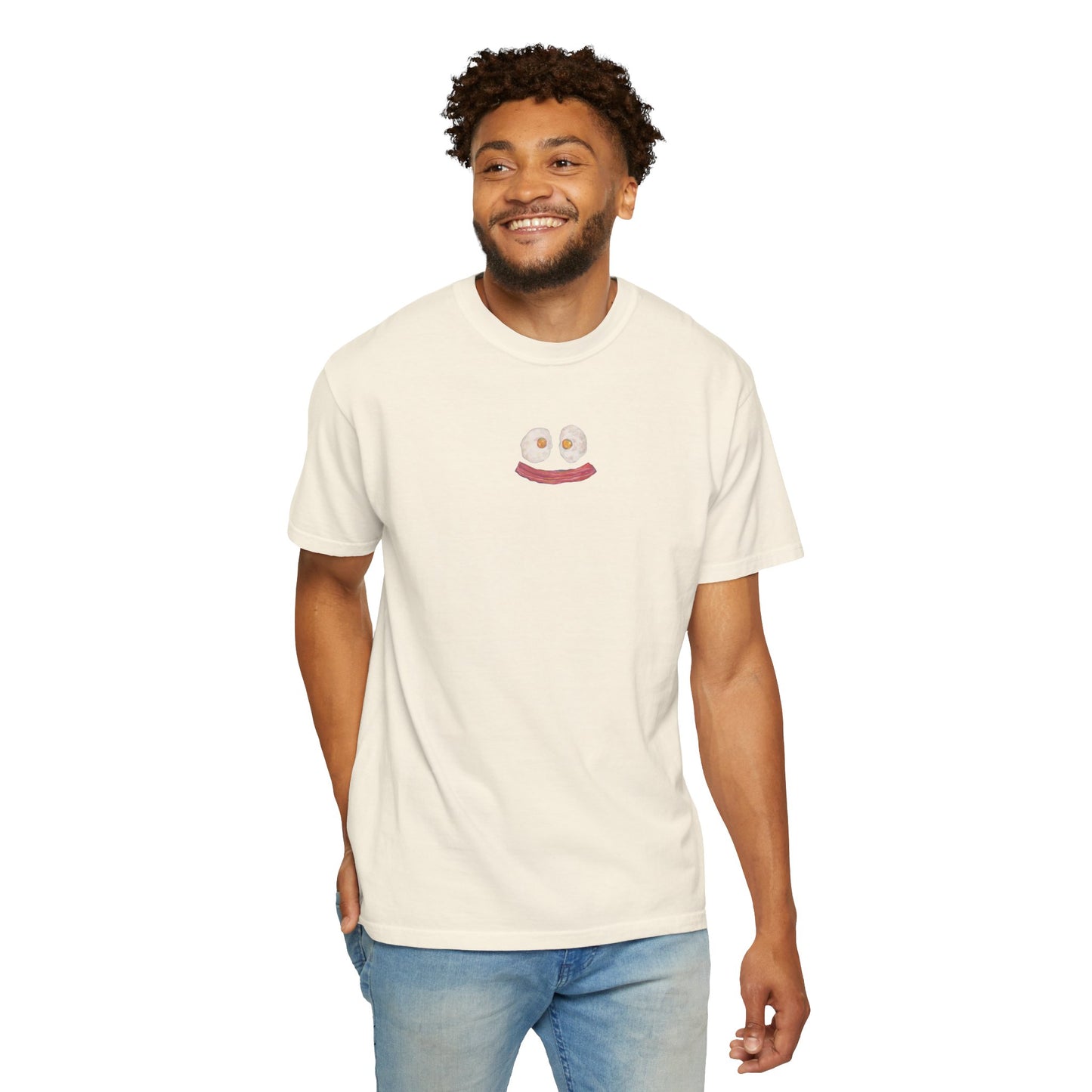 Happy Breakfast Tee | Smiley Egg & Bacon Graphic T-Shirt