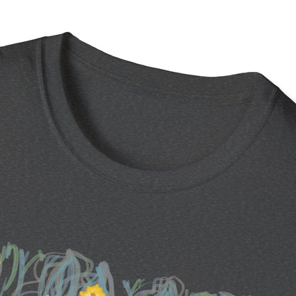 Hand drawn flower seagrasses T-shirt | "Surrounds" Floral Landscape collection | LittleLinesdesigns