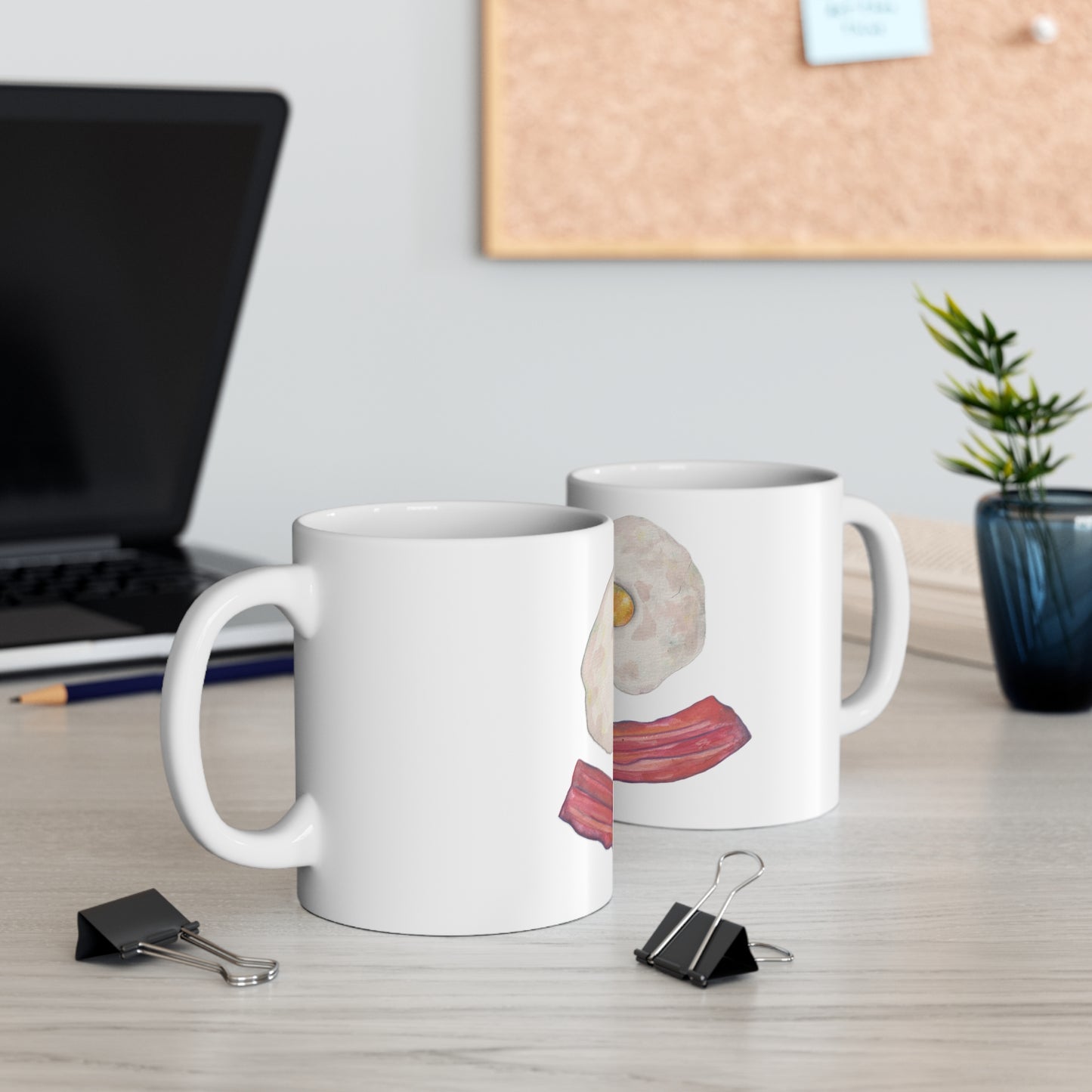 Breakfast Smile Mug — Bacon & Eggs Ceramic Coffee Cup (11oz, 15oz)