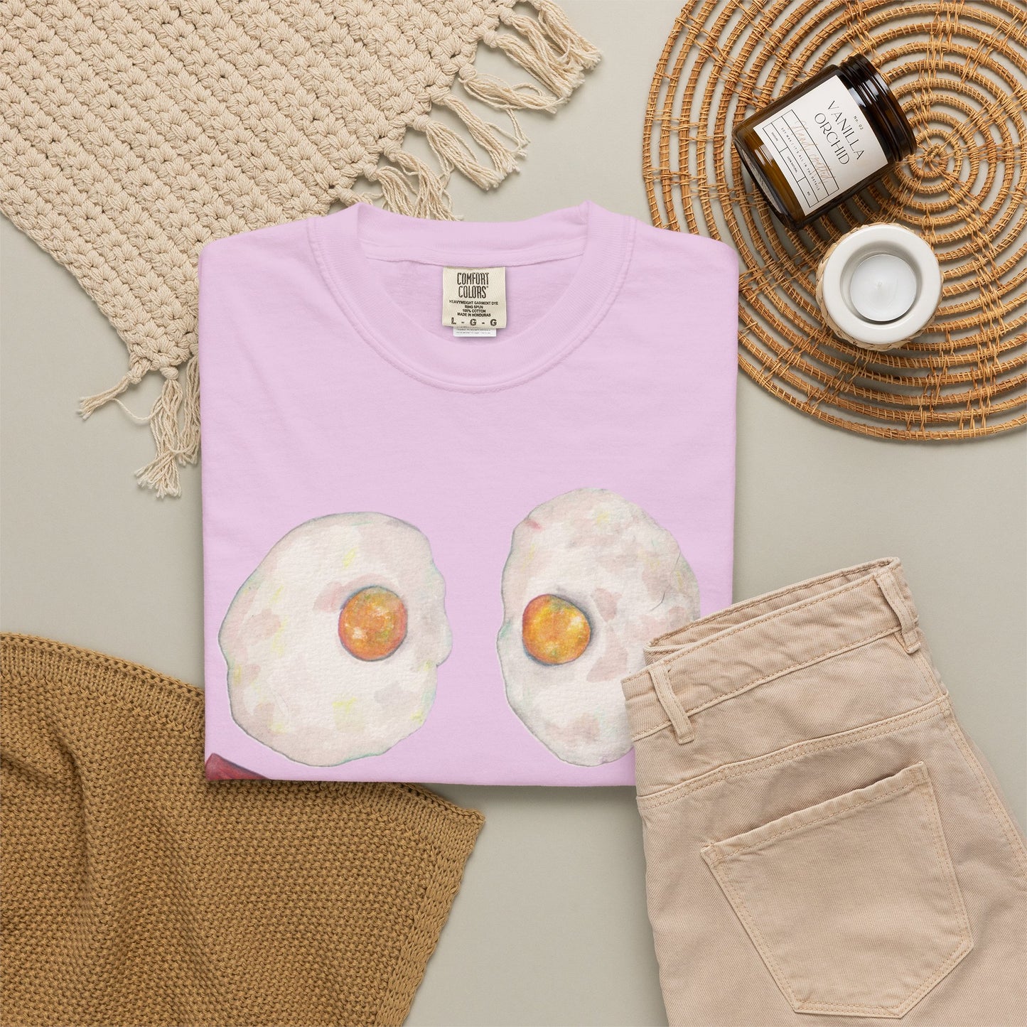 BIG Happy Breakfast Tee | Smiley Egg & Bacon Graphic T-Shirt