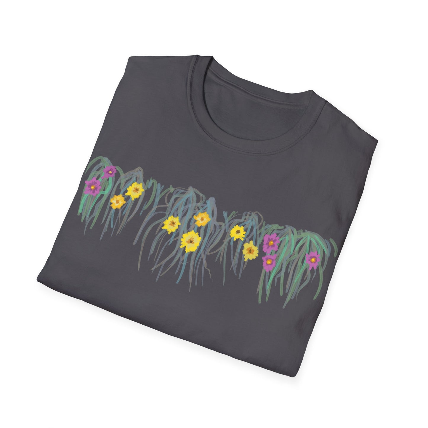 Hand drawn flower seagrasses T-shirt | "Surrounds" Floral Landscape collection | LittleLinesdesigns