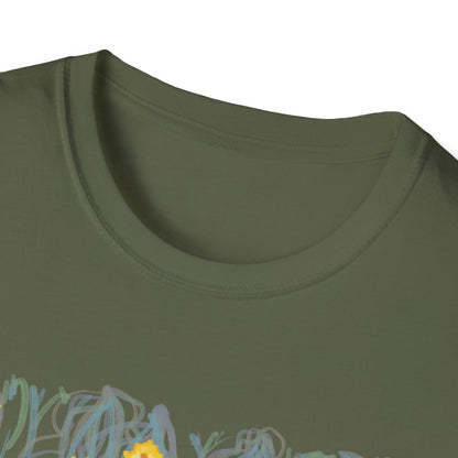 Hand drawn flower seagrasses T-shirt | "Surrounds" Floral Landscape collection | LittleLinesdesigns