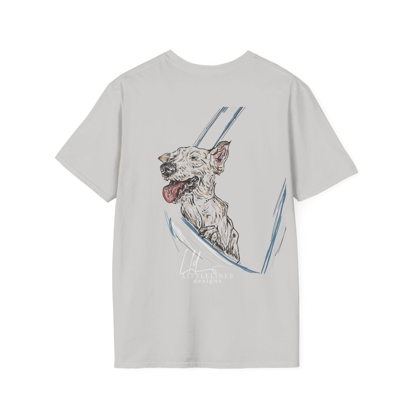 Happy Terrier dog T-shirt | Happy Dog Window collection | LittleLinesdesigns