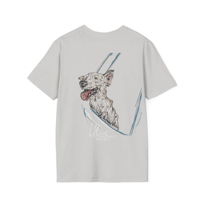 Happy Terrier dog T-shirt | Happy Dog Window collection | LittleLinesdesigns