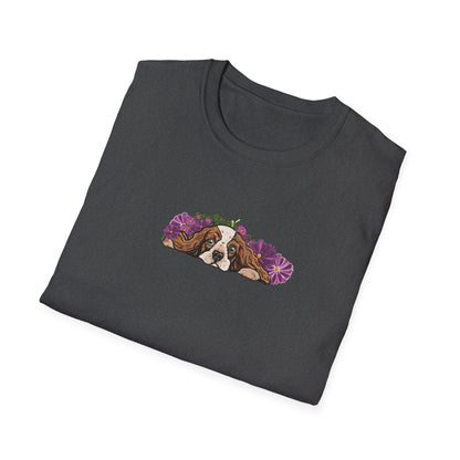 Cavalier Dog T-shirt | Floral Ocean Sea Grasses | LittleLinesdesigns