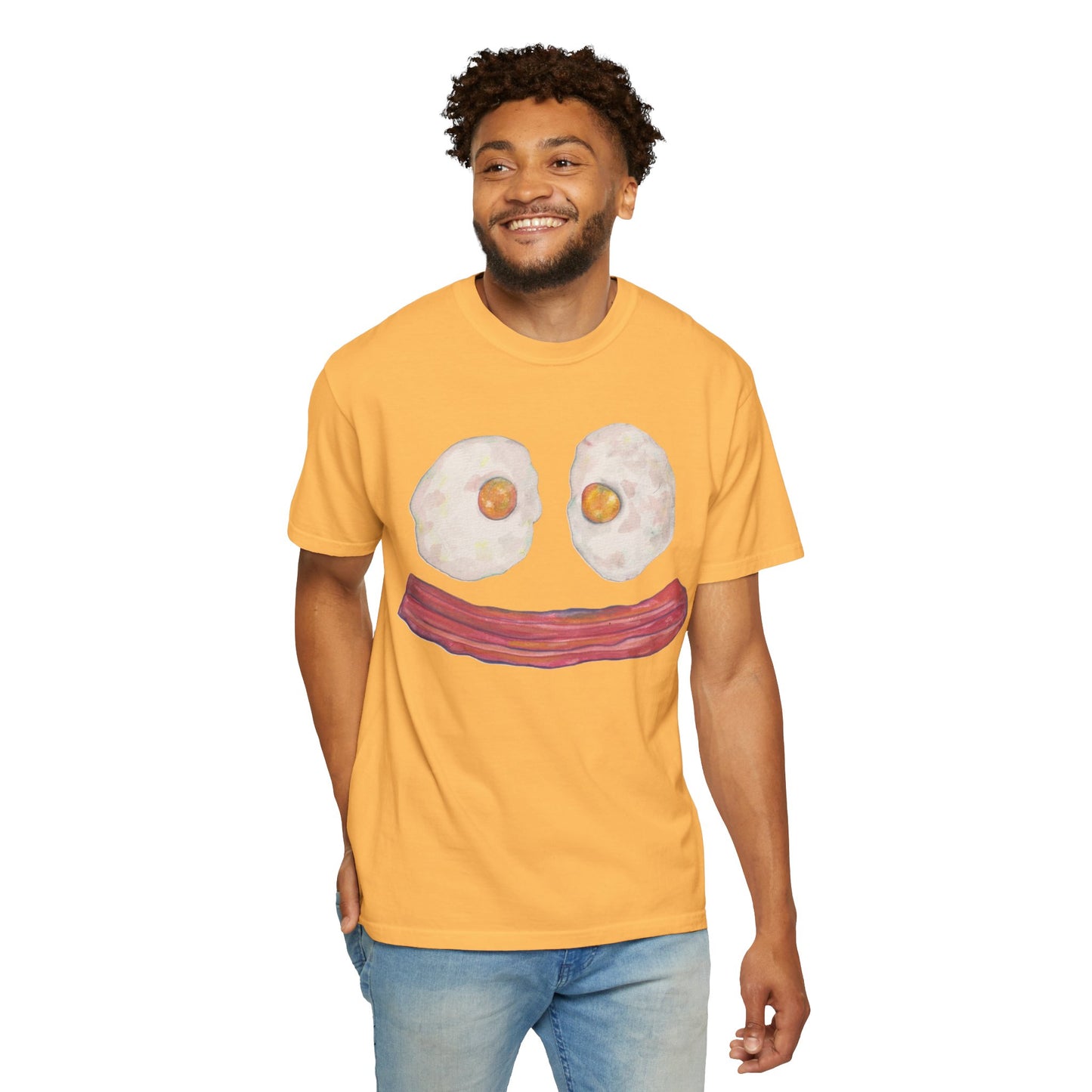 BIG Happy Breakfast Tee | Smiley Egg & Bacon Graphic T-Shirt