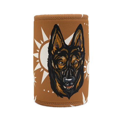 German Shephard Dog Stubby cooler | Budstubs Floral collection | LittleLinesdesigns