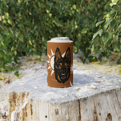 German Shephard Dog Stubby cooler | Budstubs Floral collection | LittleLinesdesigns