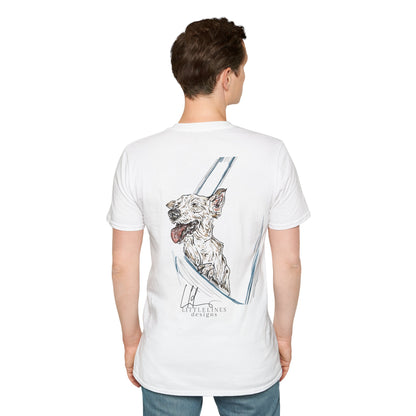 Happy Terrier dog T-shirt | Happy Dog Window collection | LittleLinesdesigns