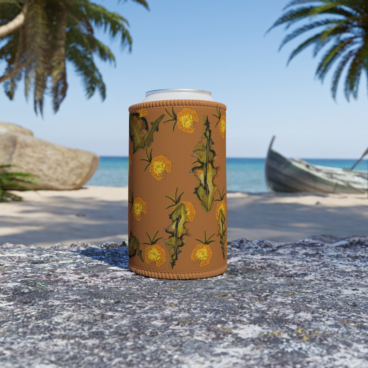 Dandelion Australian Flower Stubby Cooler | Budstub floral collection | LittleLinesdesigns