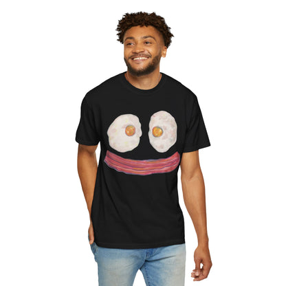 BIG Happy Breakfast Tee | Smiley Egg & Bacon Graphic T-Shirt