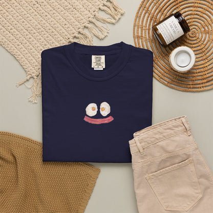 Happy Breakfast Tee | Smiley Egg & Bacon Graphic T-Shirt